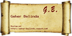 Geher Belinda névjegykártya