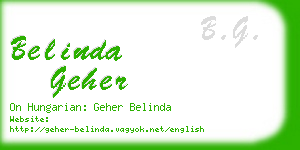 belinda geher business card